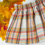Orange Flannel Plaid Skirt
