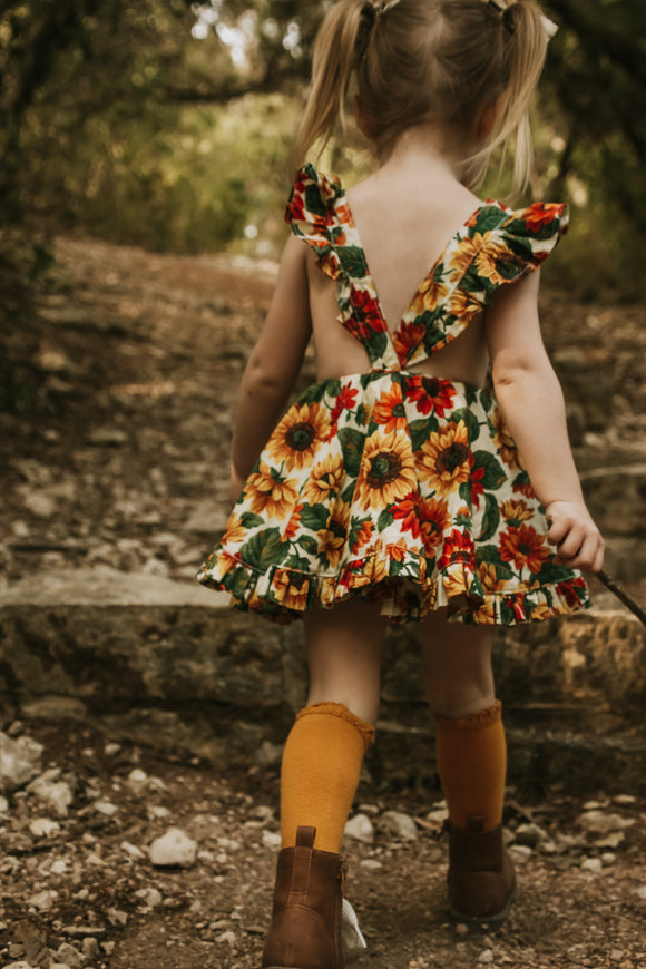 Sunflower Pinafore Dress